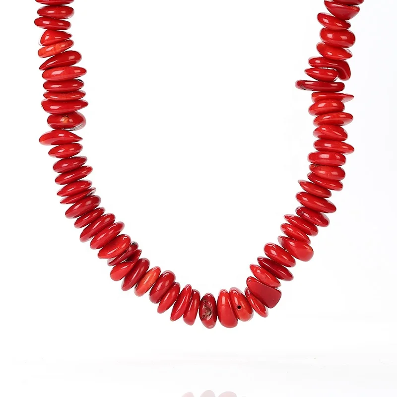 

Approx 10-13mm 16.9 Inch Irregular Nugget Chips Red Bamboo Coral Strand