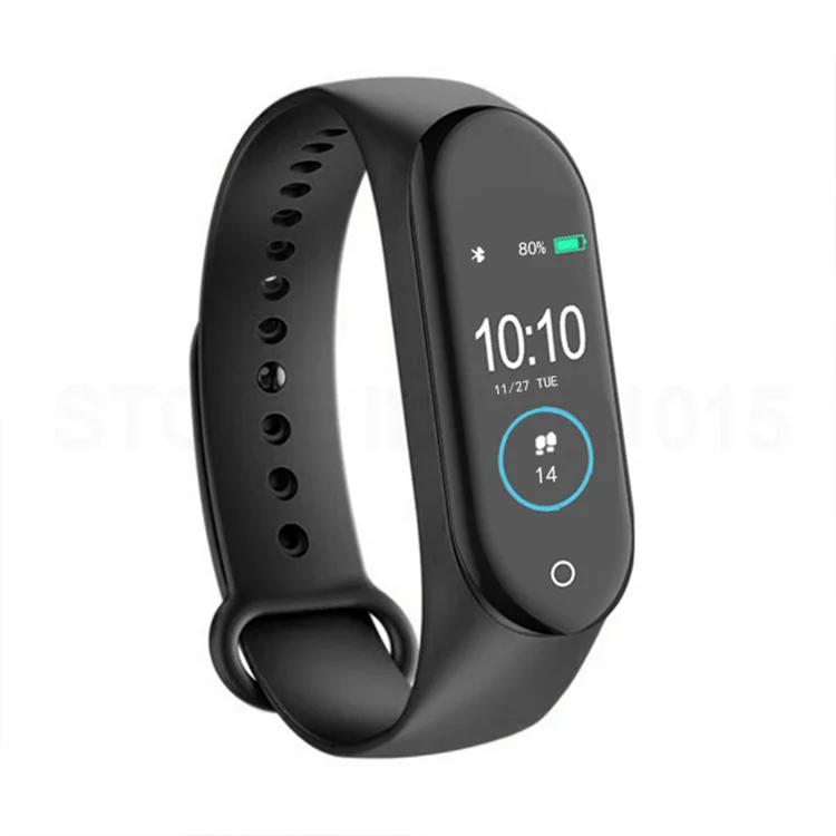

Cheap Colorful Screen M4 Health Fitness Tracker Blood Pressure Heart Rate Monitoring Smart Band Bracelet