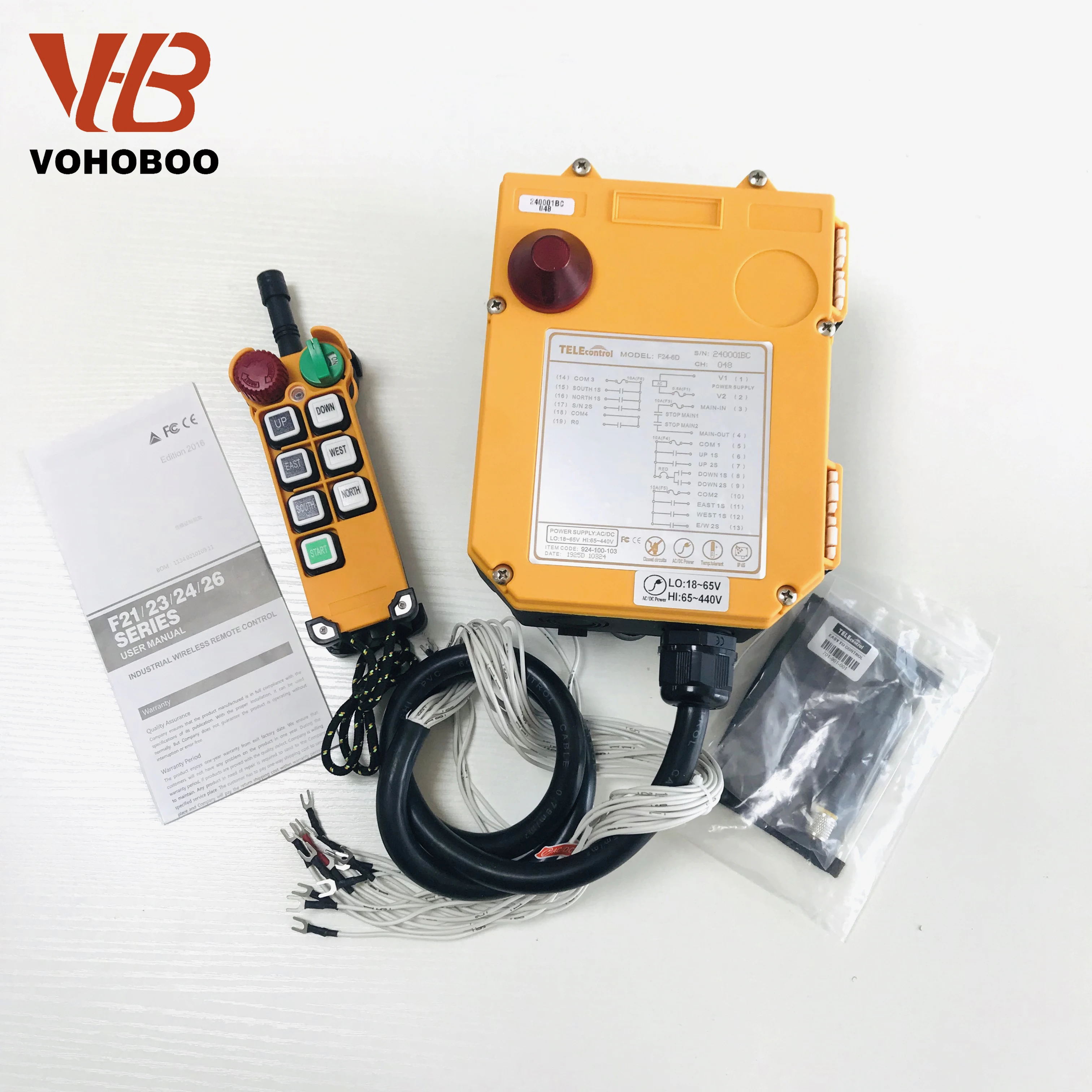 

F24 - 6D Industrial Radio Remote crane wireless crane control and receiver, Orange