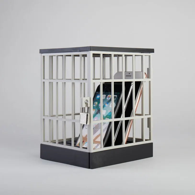 

Cell Phone Jail Mobile Phone Prison with Lock Up Phone Stands Cage Fun Novelty Gift for Home Classroom Office