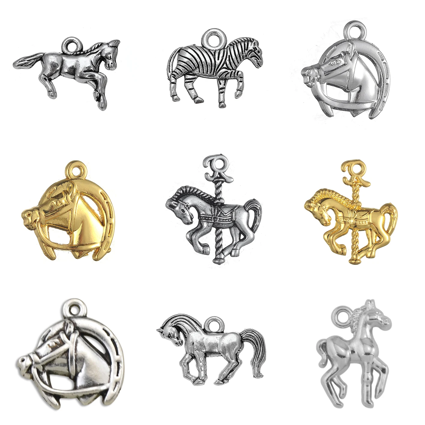 

Fashion Tibetan Horse Charm Handmade Silver Jewelry Animal Charms Mixed Jewelry Accessories Women Horse Accessories For Sale