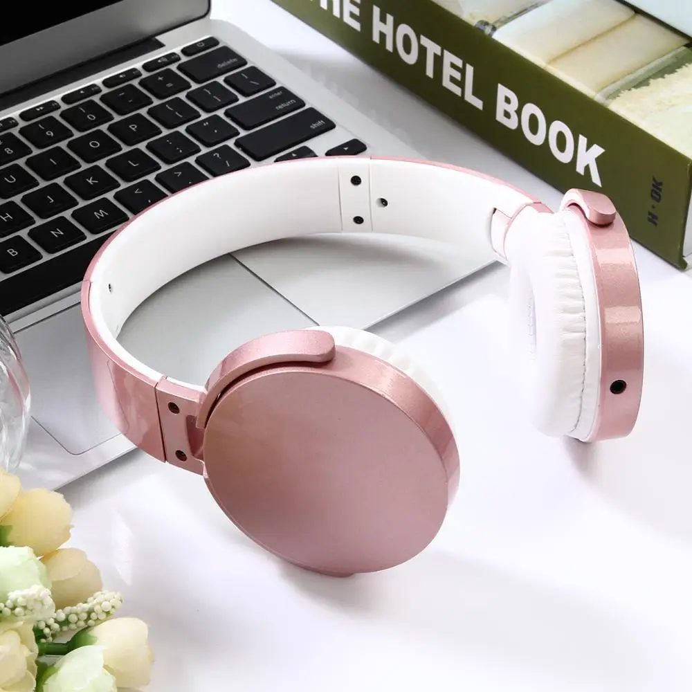 

Bluetooths Universal Wired Custom Headset For Girls Kids Headphone With Mic metal gold headphone, Black/sliver/gold/blue/rose gold etc