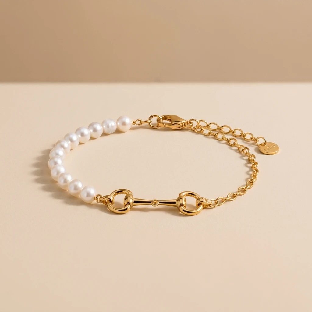 Custom Pearl Chain Bracelets in S925 sterling silver