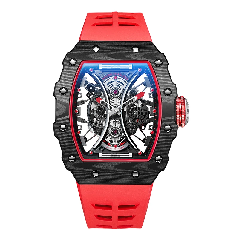 

Rosdn Luxury Montre Pour Homme Transparent Luminous Hands Gear Movement Retro Royal Design Men Mechanical Skeleton Wrist Watches