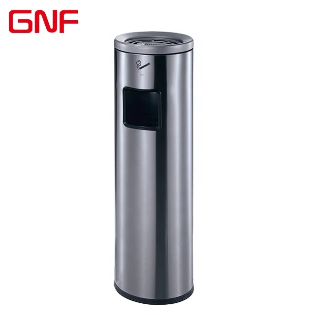 

GNF hotel lobby ashtray garbage can high quality rubbish bin outdoor standing ashtray, Silver or champange gold