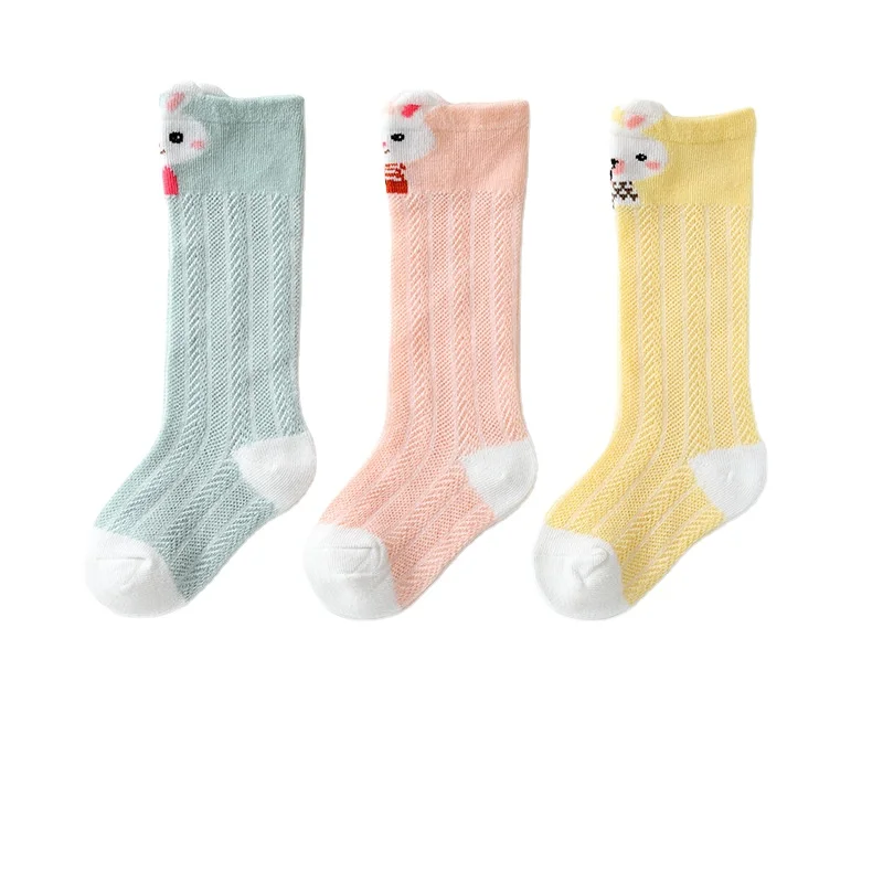 

Spring and summer new long tube baby mosquito proof socks mesh thin baby knee socks newborn cartoon cute children socks