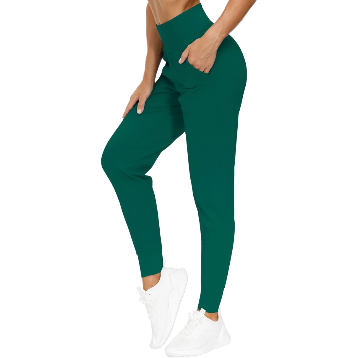 High-Waisted弹力with Side Pockets Yoga Pants