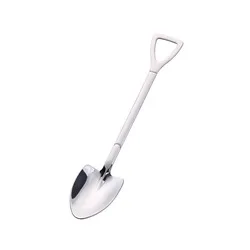 

Stainless Steel Iron Shovel Spoon Coffee Ice Cream Spoon Engineering Shovel Retro Cute Square Head Spoon Kitchen Gadget