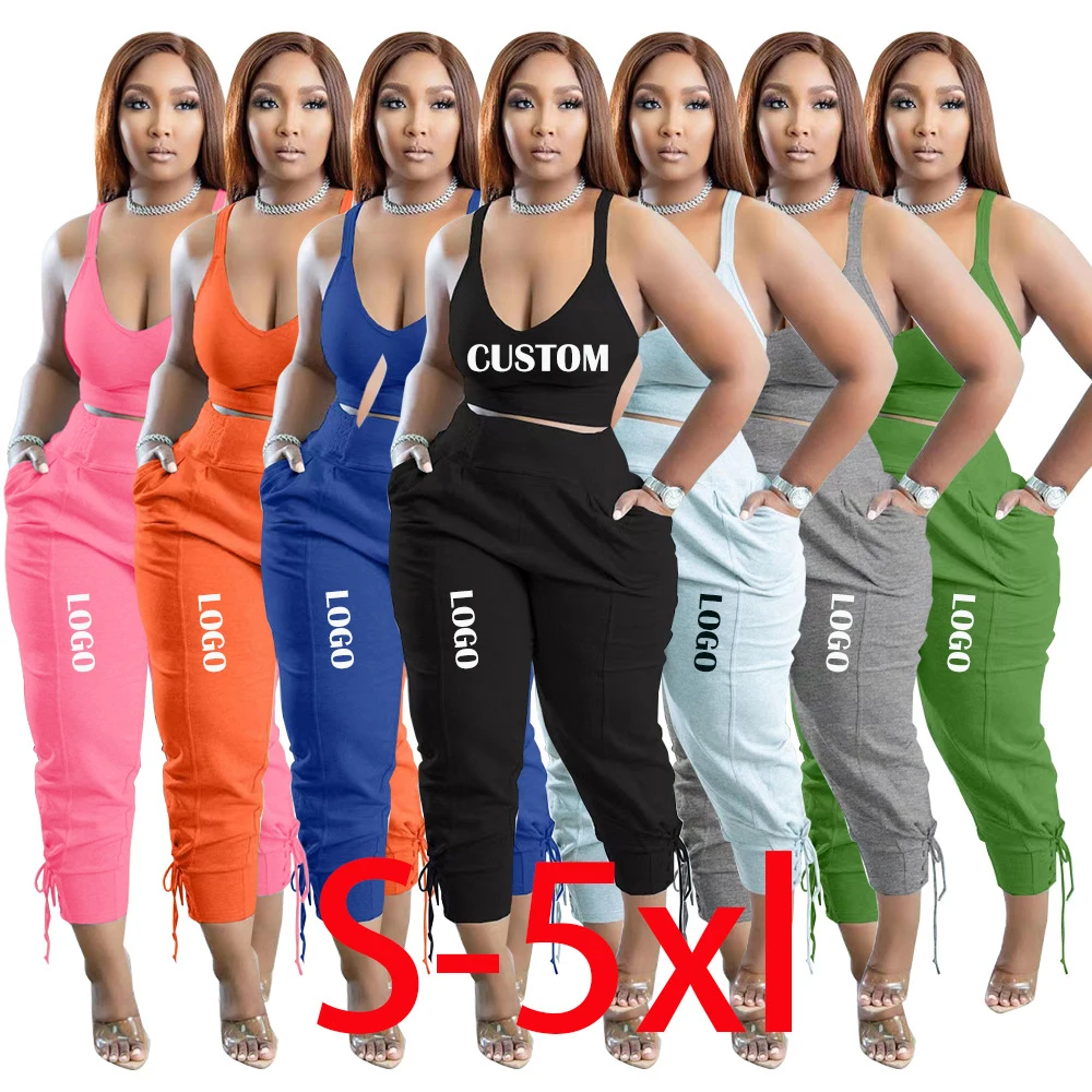 

PH13287 Hot sell Wholesale fat ladies women's clothing custom solid sexy plus size women's sets bandage summer two piece sets