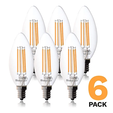Good quality home lighting vintage dimmable candle  Ra80  4W C35 E14 E27 LED Filament Bulb 40W incandescent Equivalent