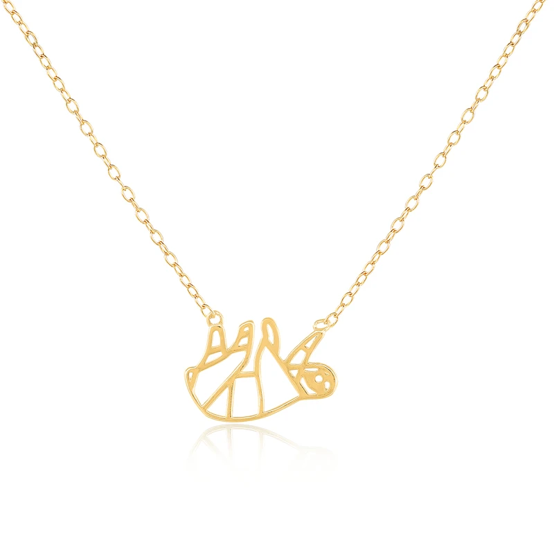 

ROXI delicate minimalist origami geometric silver 18k gold plated fashion necklace for women