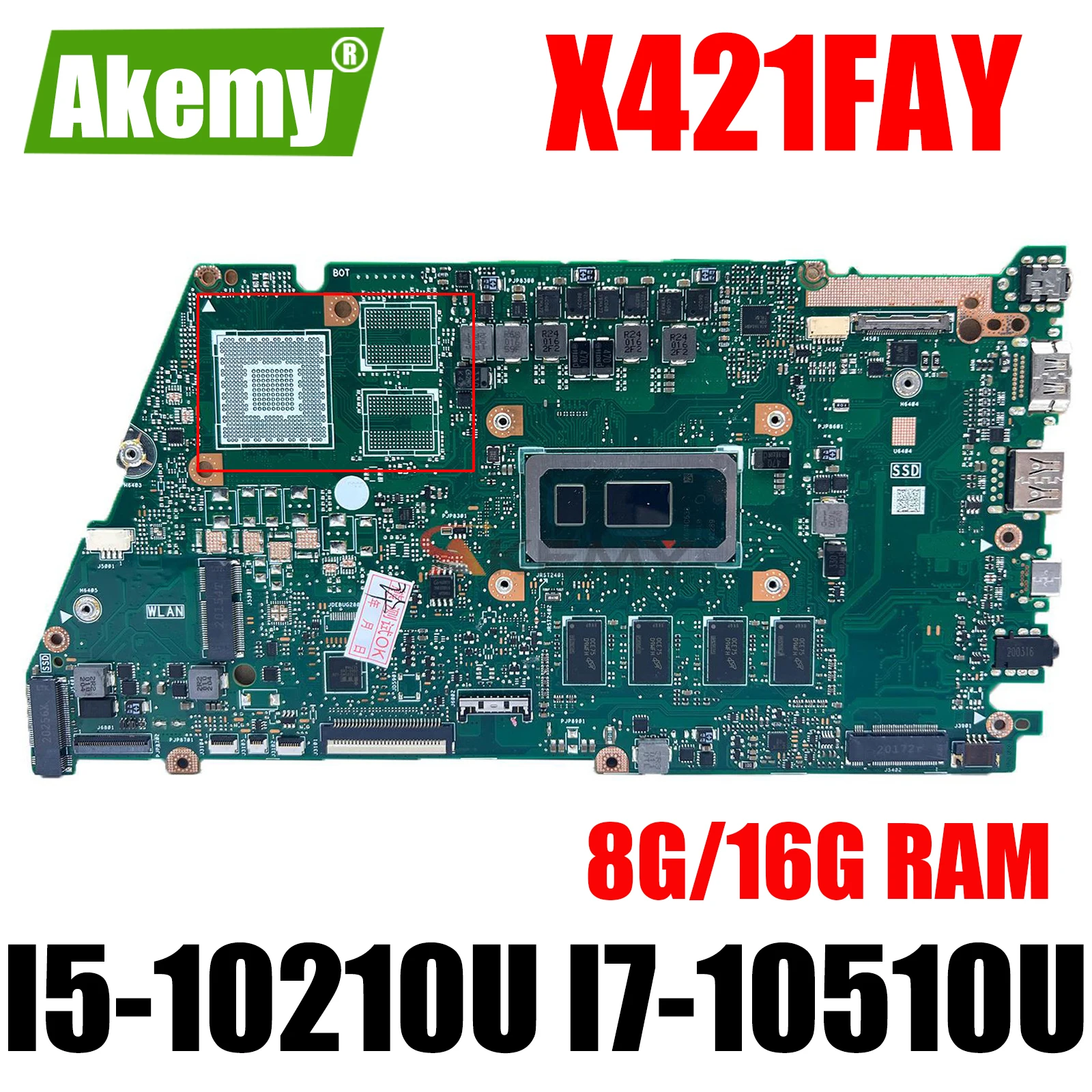 

X421FAY Mainboard For Asus VivoBook X421FL X421FQY X421FA X421FPY Laptop Motherboard With I5-10210U I7-10510U 8G/16G-RAM V2G