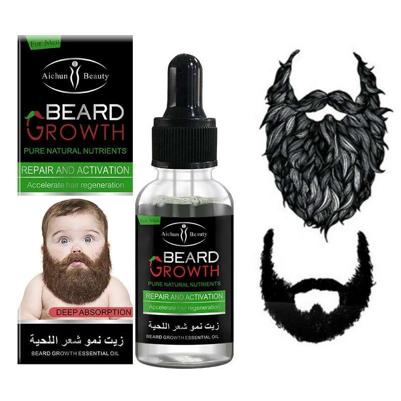 

100% Natural Organic Regrowth Essential Men Hair Beard Growth Oil