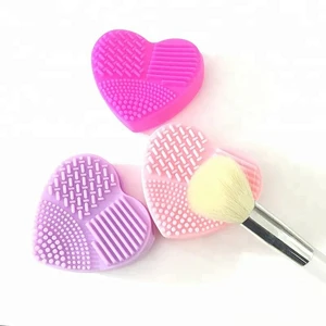 Image of Wholesale Heart Shape Silicone Cleaning Makeup Brush Tools