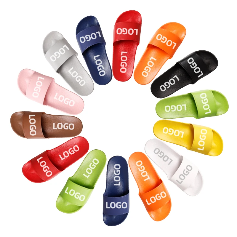 

Wholesale Custom Logo Printing High-Quality PVC Customized Slippers women sandals