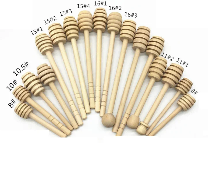 

High Quality Wooden Honey Stick Honey Spoons Stirrer Wooden Honey Dipper, Customized