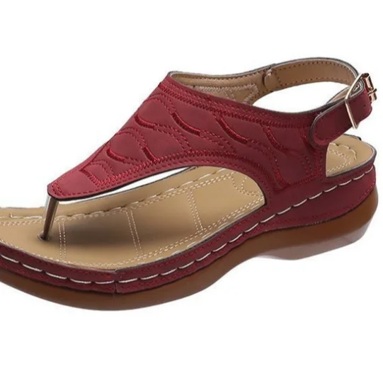 

2021 new sandal plus-size flip-flops with sloping heels casual flip-flops for women