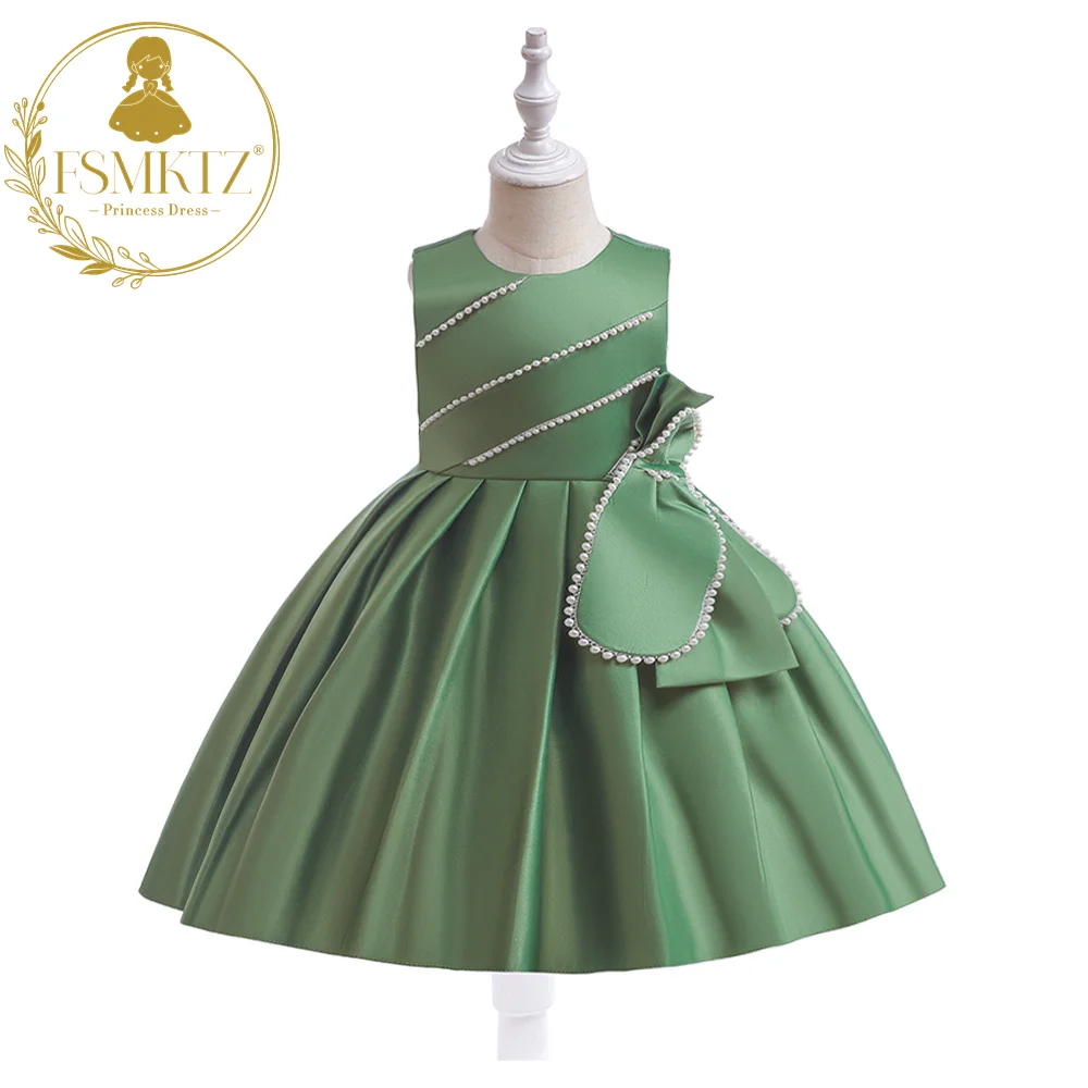 

FSMKTZ party dress for kids girls private label clothing party dress kids flower baby girl dress for birthday