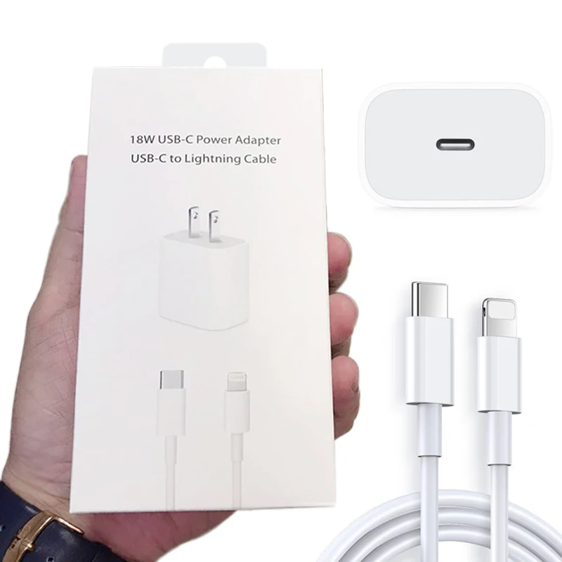 

Factory Price Fast Charger 18W PD USB-C Charging head with Type C Cable all in one packing
