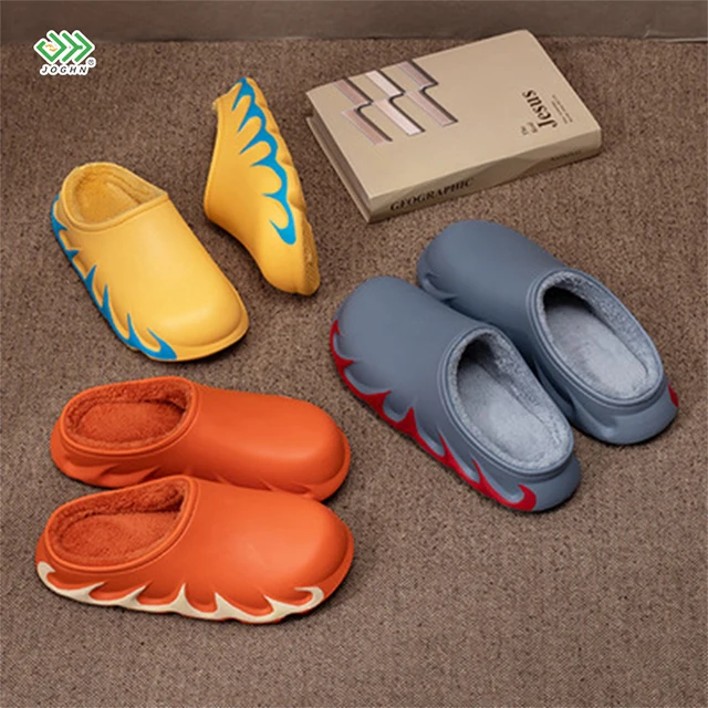 

drop shipping OEM/ODM comfortable keep warm bedroom plush cotton slippers platform non-slip furry slide for unisex