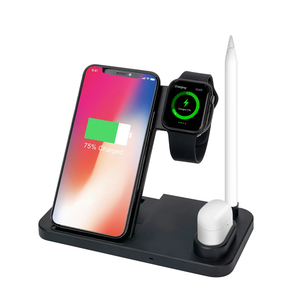 

wireless charger 4 in 1 new product for 2020 wireless charging matt for iphone/watch/earphone universal wireless charger