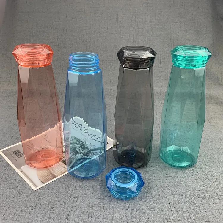 

Portable Transparent Plastic Water Bottles With Custom Logo Sport Tea Milk Fruit Cup for Water Bottles Drink, Blue