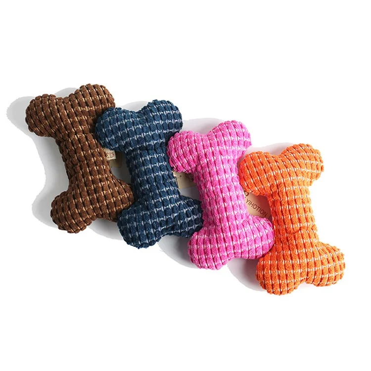 

Corduroy Bone Training Bite Resistance Plush Squeaky Chew Pet Dog Toys