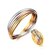 Custom Jewelry Ring Stainless Steel 3-circle Ring Tied 3 in one Fashion Ring For Men and Women Without Stones