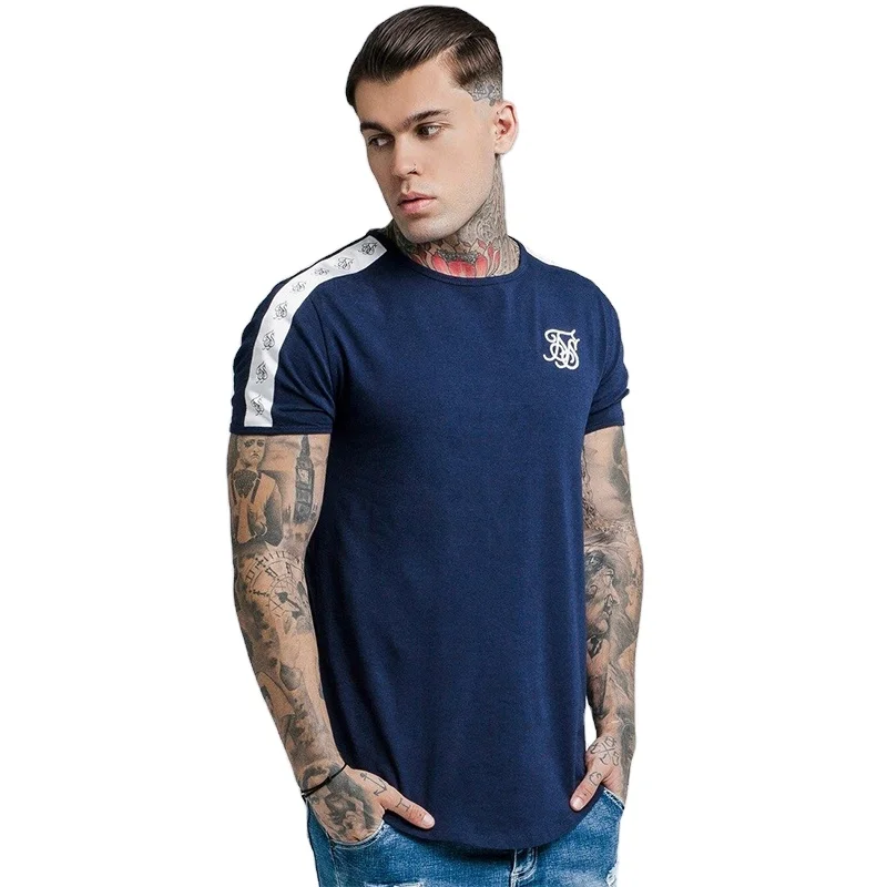 

T Shirt Men Silk Silk Casual Male TShirts Siksilk Hip Hop Mens Tshirt Streetwear Clothing Tee Tops Silk Men T-shirt, Customized colors