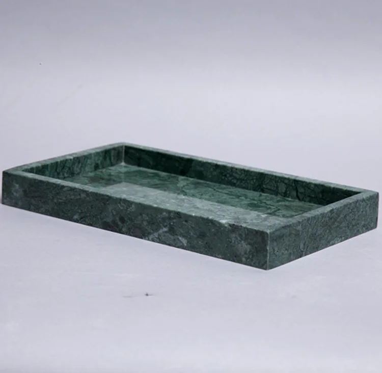 Nordic style green marble rectangle jewelry box