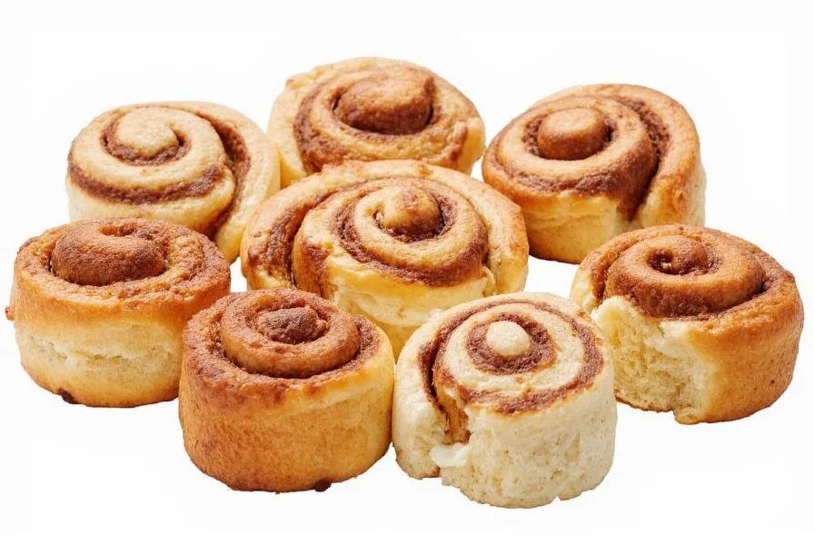 Variety of Rhodes cinnamon roll variations including apple cinnamon and cream cheese filled options