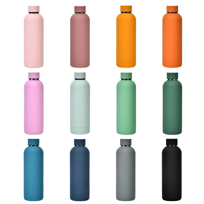 

Factory direct supply 500 ML sports 304 stainless steel outdoor frosted portable water bottle custom insulation, Customized colors acceptable
