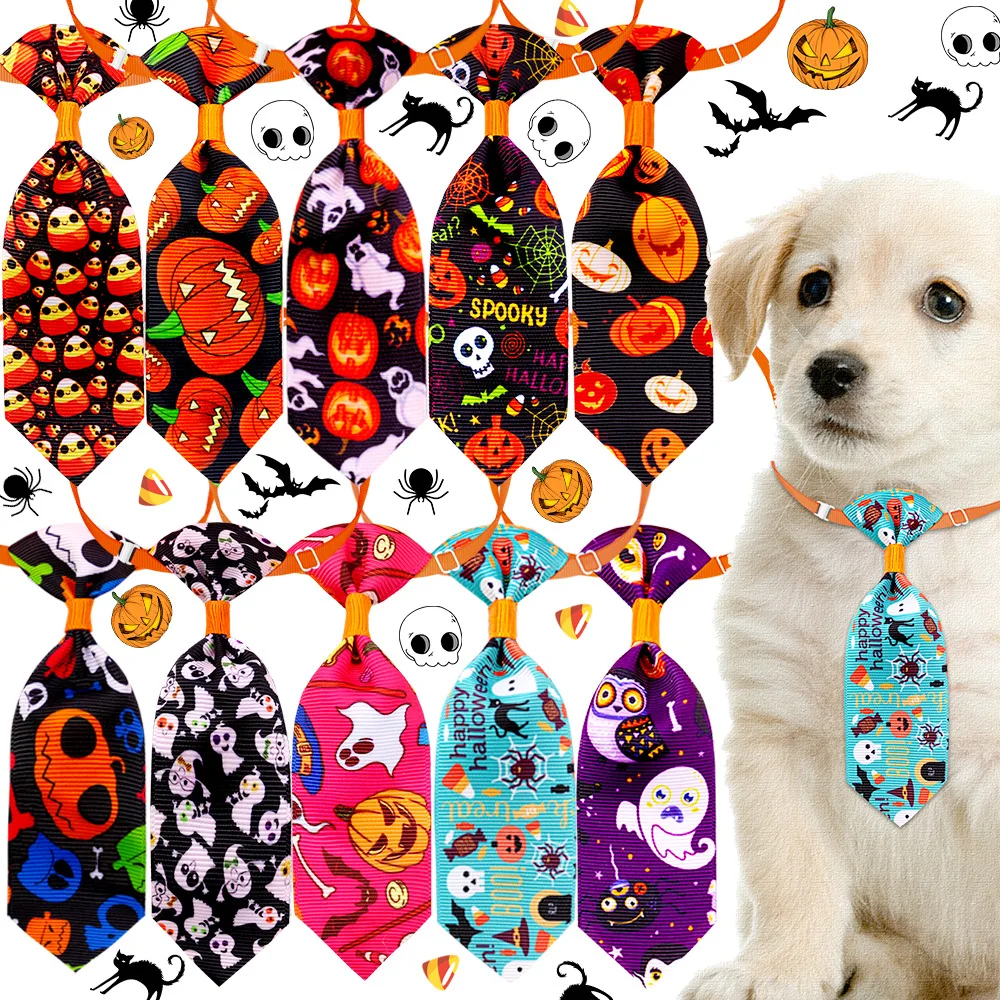 

New Pet Dog Cat Bow Ties Halloween Assorted Festival Pet Bow Tie Collar Dog Grooming Accessories for Small Medium Dogs, Colorful