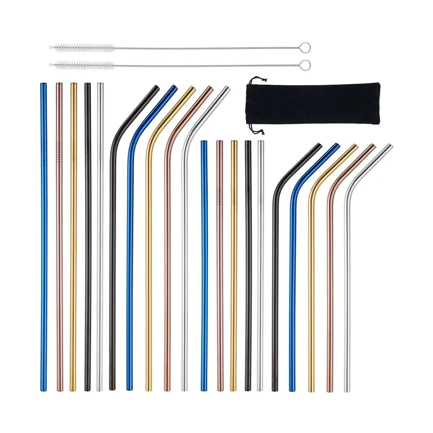 

Eco friendly Stainless steel drinking small diameter reusable colorful drinking metal straw, Customized