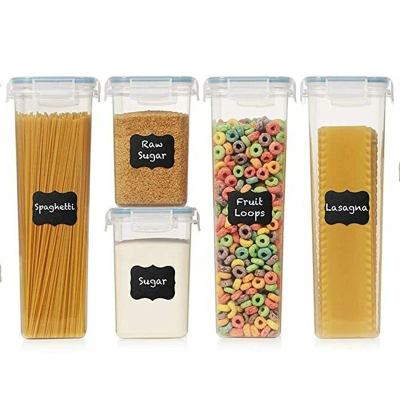 

Kitchen Separate Food Grade Dispenser Storage Box, Multi Purpose Water Humidity Insect Proof Lidded 0.8-2.8 Liter Storage Box, Black