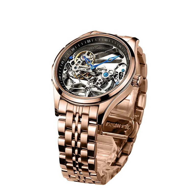 

AILANG Automatic Mechanical Luxury Watch Men's High Quality Movement Hollow Design Waterproof reloj de mano, 3 colors