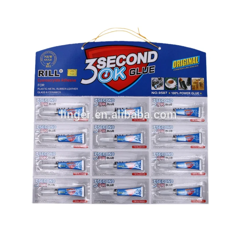 
factory hot sale cheaper super glue 12pcs black blister card 