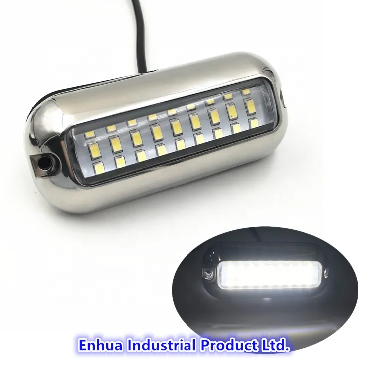 Stainless Steel 27 LED Blue Underwater Pontoon Marine/Boat Transom Light