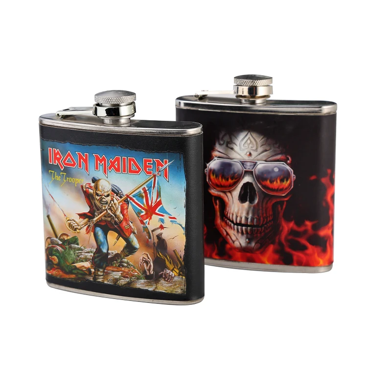 

Mikenda PU leather 8oz stainless steel hip flask with custom logo