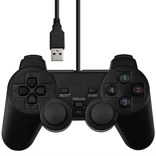 

USB Wired Joystick Gamepad Gaming Pad Controller [Double Vibration Feedback Motors] Fit for PC