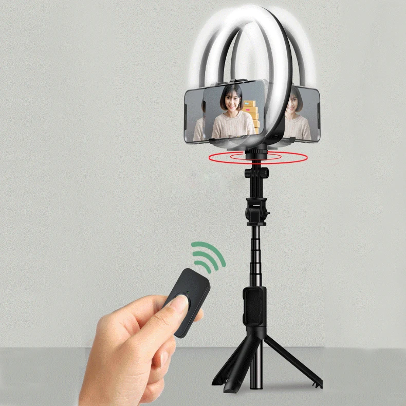 

GL7 6 in 1 Remote Gimbal 360 Face Detection Tracking Built-in Battery Rinlight Phone Selfie Stick with Ringh Ring Light RGB