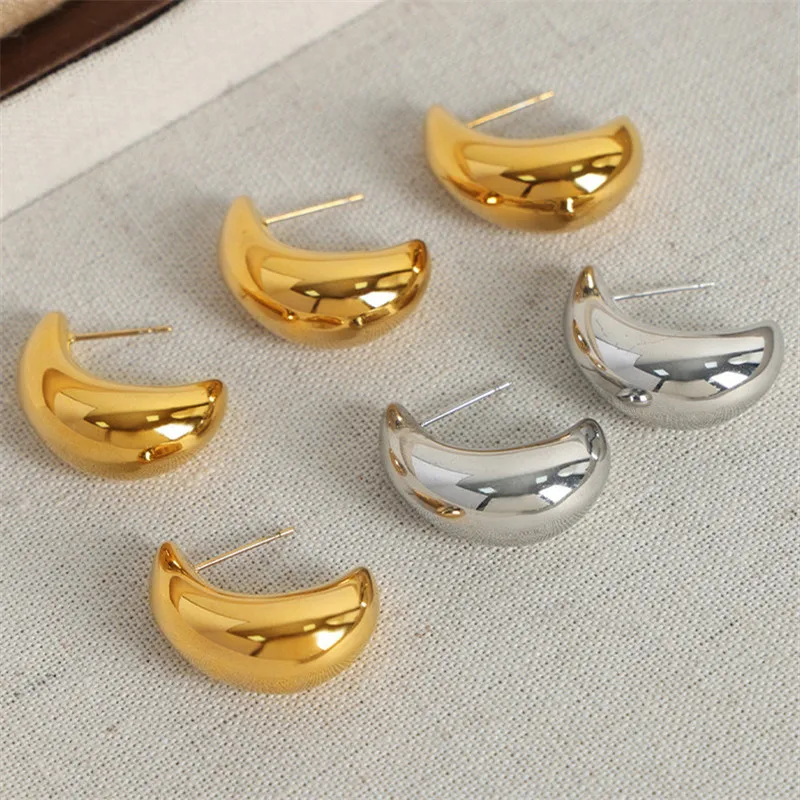 

Luxury Jewelry Trend 2024 18K PVD Gold Plated Non Tarnish Water Proof Jewelry Stainless Steel Water Drop Stud Earrings