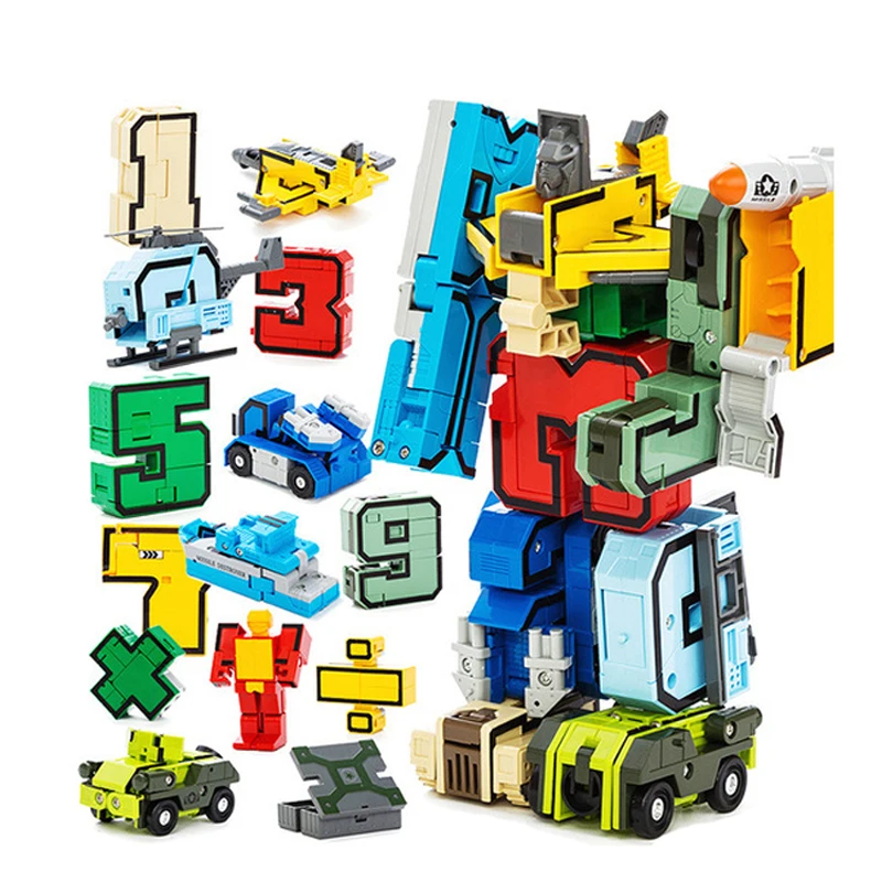 

15 pcs/set Magic Numbers Transformation Letters symbol Assembly Anime Deformation Robot Action Figures Toboter Educational toys