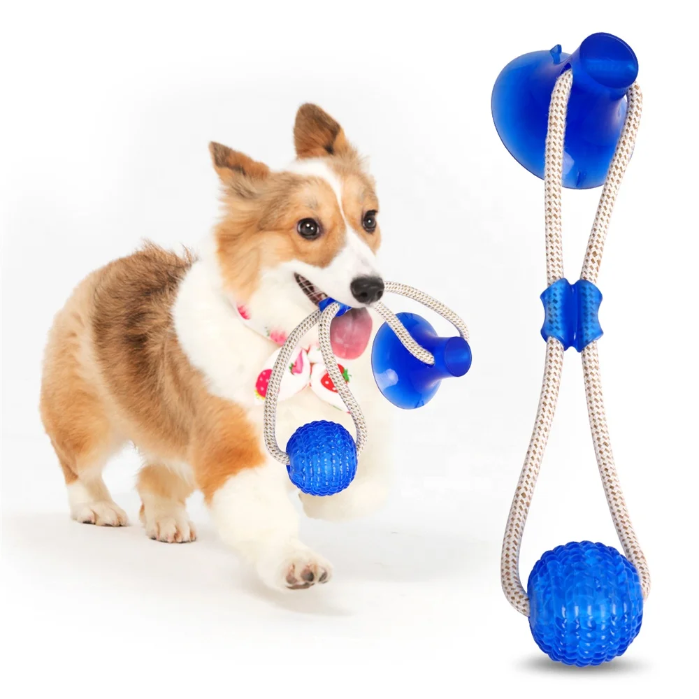 

Pet Molar Bite Dog Toys Rubber Chew Ball Cleaning Teeth Safe Elasticity Soft Puppy Suction Cup Dog Biting Toy