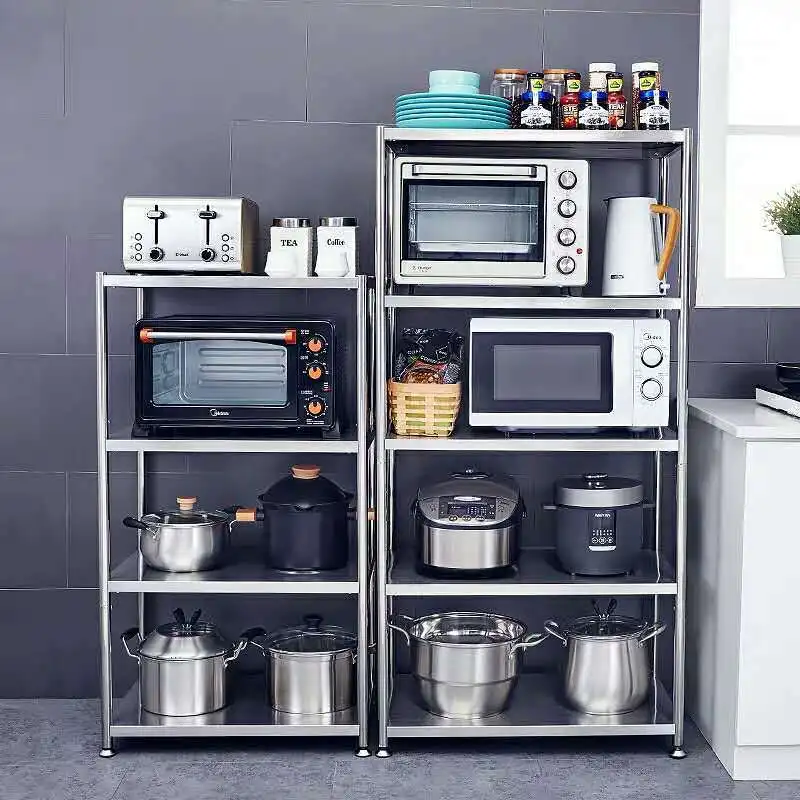 

Multi-Function Storage Rack Stylish Microwave Oven Shelf Modern Kitchen Floor Stand