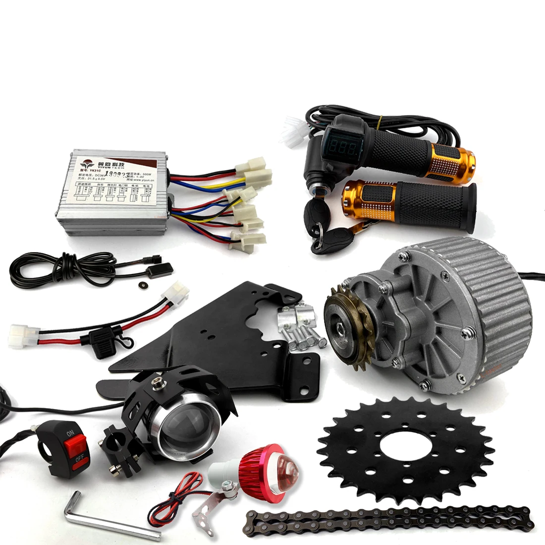 

L-faster 24V 36V 450W Electric Bike Brush Motor MY1018 Kit For Disc Brake Bike