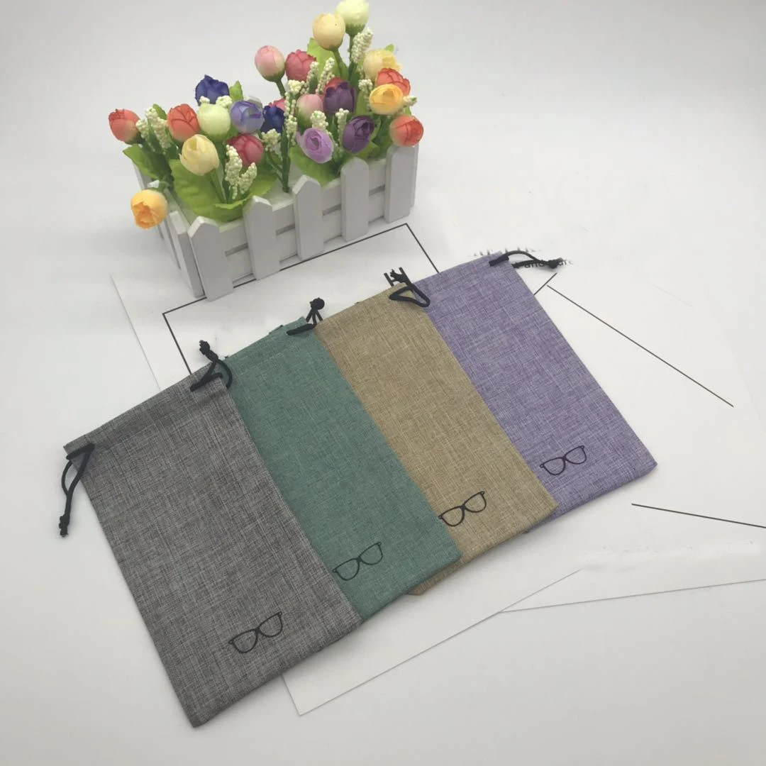 

SKYWAY Custom Printed Multicolor Drawstring Type Eyeglasses Pouch / Glasses Bag / Linen Spectacle Pouch