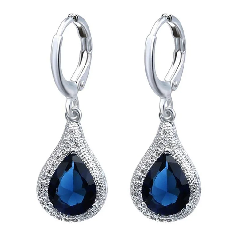 

Fashion Beauty Diamonds Hoop Drop Stud Earrings Set Trendy Silver Ear Stud Jewelry for Girls Women