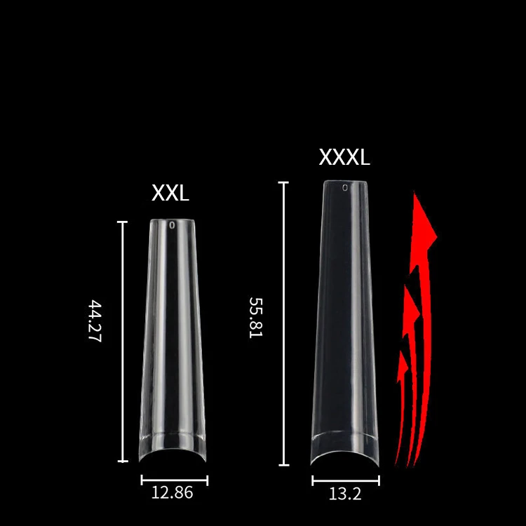 

420 PCS Clear XXXL Coffin Press On Nails Tip Extra Long C Curve Full Cover Nail Tips