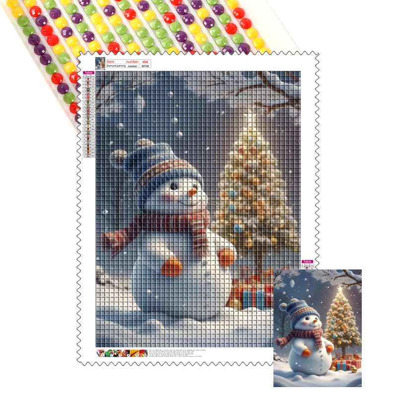 Christmas Series 5d Diy Animal Diamond Painting Cute Snowman Christmas Tree Full Drill Rhinestone Custom Diamond Painting Sets